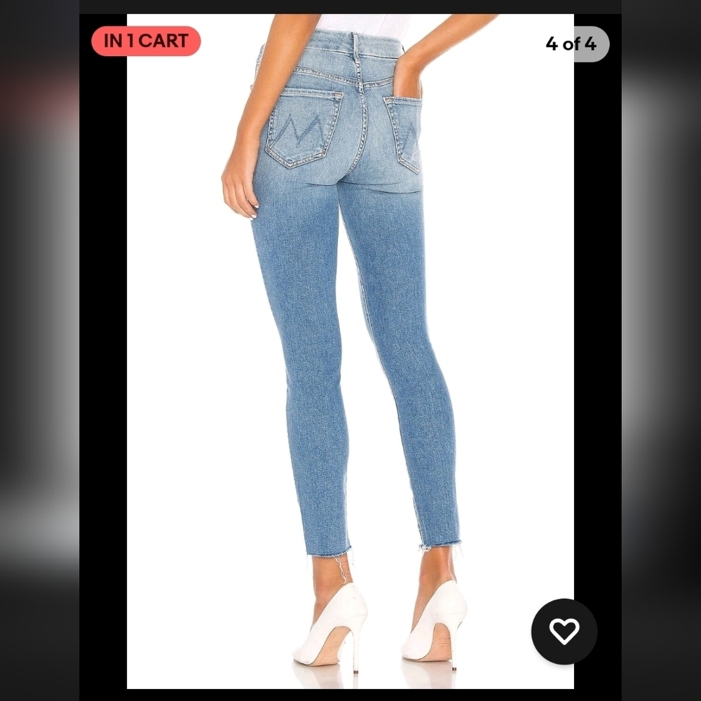 Mother High Waisted Looker Ankle Fray in Shoot To Thrill Size 24 - Picture 4 of 10
